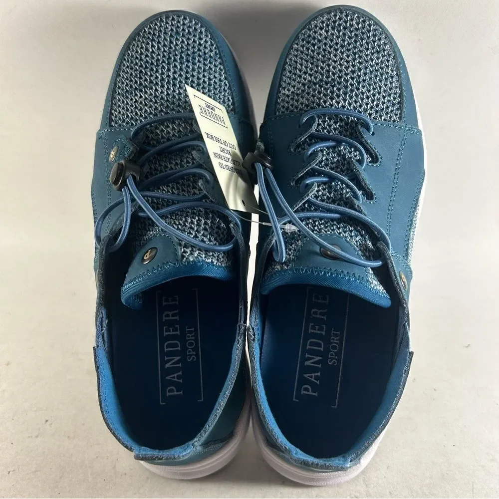 NEW Pandere Bali Women’s Leather Shoes Drawstring Sneakers Blue Nubuck Size 9